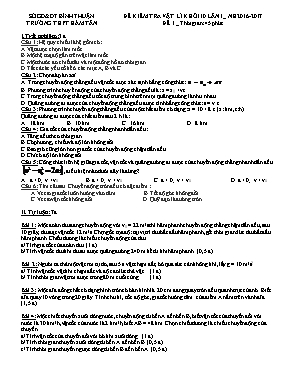 4 Đề kiểm tra lần 1 môn Vật lý Lớp 10 - Năm học 2016-2017 - Trường THPT Hàm Tân